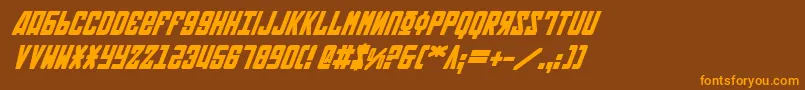 SovietBoldItalic Font – Orange Fonts on Brown Background