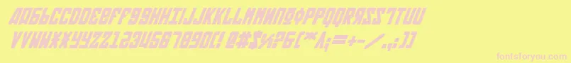 SovietBoldItalic Font – Pink Fonts on Yellow Background