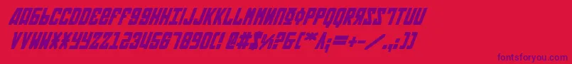 フォントSovietBoldItalic – 赤い背景に紫のフォント