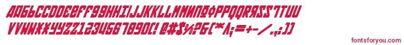 フォントSovietBoldItalic – 白い背景に赤い文字