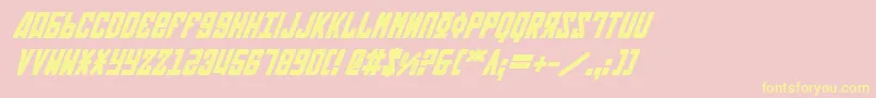 SovietBoldItalic Font – Yellow Fonts on Pink Background