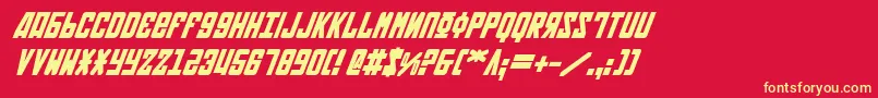 フォントSovietBoldItalic – 黄色の文字、赤い背景