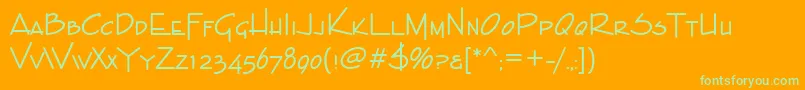 Enviroscdee Font – Green Fonts on Orange Background