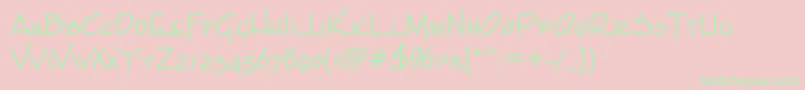 フォントEnviroscdee – ピンクの背景に緑の文字
