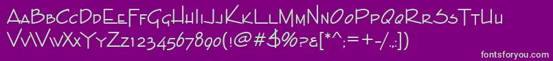 Enviroscdee Font – Green Fonts on Purple Background