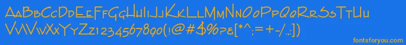 Enviroscdee Font – Orange Fonts on Blue Background