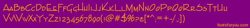 Enviroscdee Font – Orange Fonts on Purple Background