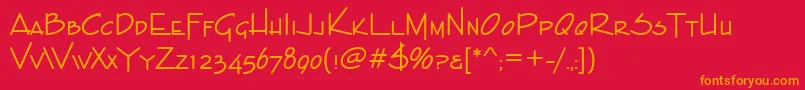 Enviroscdee Font – Orange Fonts on Red Background
