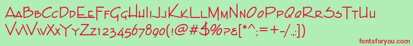 Enviroscdee Font – Red Fonts on Green Background