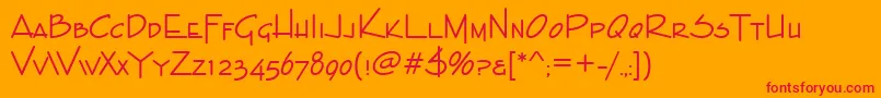 Enviroscdee Font – Red Fonts on Orange Background