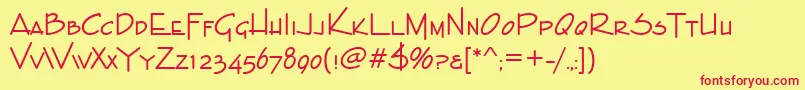 Enviroscdee Font – Red Fonts on Yellow Background