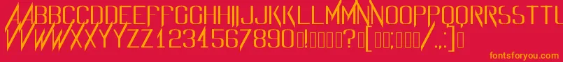フォントEvidencefont – 赤い背景にオレンジの文字