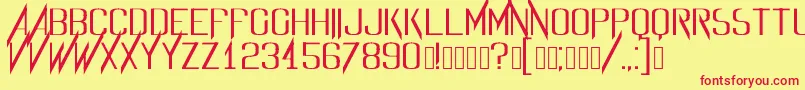 Evidencefont Font – Red Fonts on Yellow Background