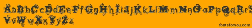 VtksWineLabel Font – Black Fonts on Orange Background