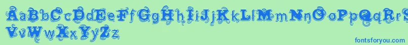 VtksWineLabel Font – Blue Fonts on Green Background