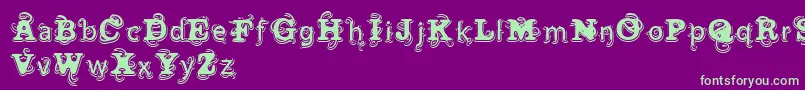 VtksWineLabel Font – Green Fonts on Purple Background