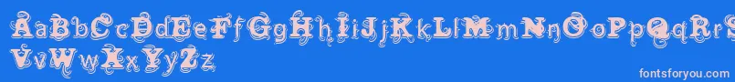 VtksWineLabel Font – Pink Fonts on Blue Background