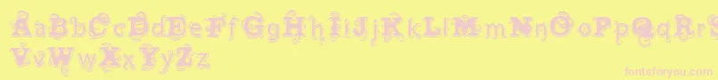 VtksWineLabel Font – Pink Fonts on Yellow Background