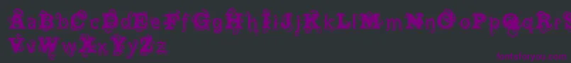 fuente VtksWineLabel – Fuentes Moradas Sobre Fondo Negro