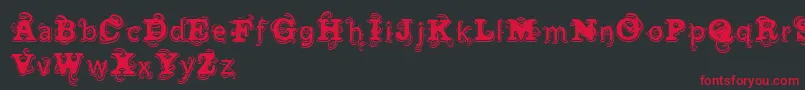 フォントVtksWineLabel – 黒い背景に赤い文字