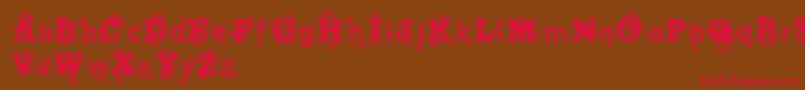 VtksWineLabel Font – Red Fonts on Brown Background