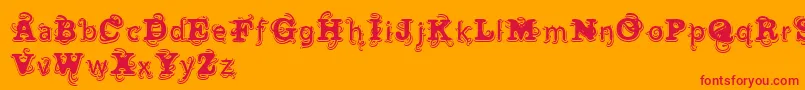 VtksWineLabel Font – Red Fonts on Orange Background