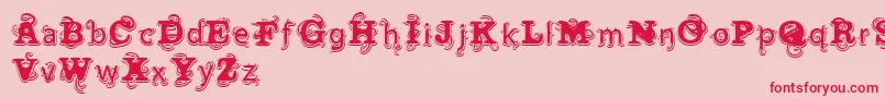 VtksWineLabel Font – Red Fonts on Pink Background