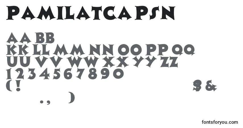 Schriftart PamilatcapsNormal – Alphabet, Zahlen, spezielle Symbole