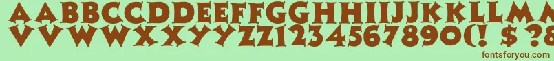 PamilatcapsNormal Font – Brown Fonts on Green Background