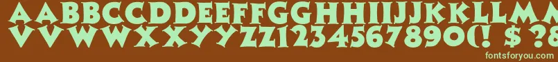 PamilatcapsNormal Font – Green Fonts on Brown Background