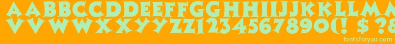 PamilatcapsNormal-Schriftart – Grüne Schriften auf orangefarbenem Hintergrund