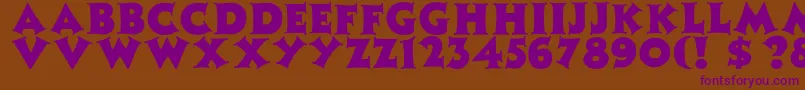 PamilatcapsNormal Font – Purple Fonts on Brown Background