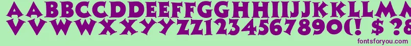 PamilatcapsNormal Font – Purple Fonts on Green Background