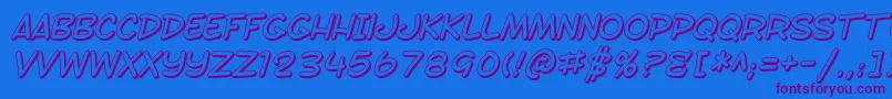 SfToontimeShadedItalic Font – Purple Fonts on Blue Background