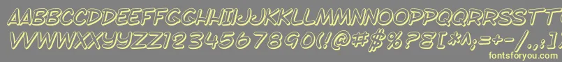 SfToontimeShadedItalic Font – Yellow Fonts on Gray Background