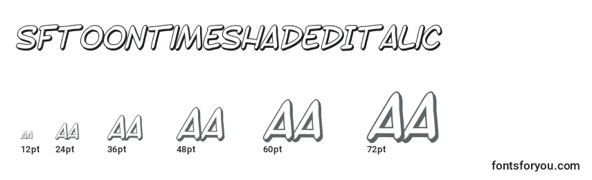 Размеры шрифта SfToontimeShadedItalic