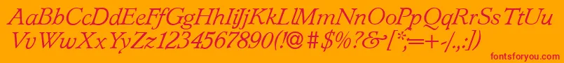 fuente L890RomanItalic – Fuentes Rojas Sobre Fondo Naranja
