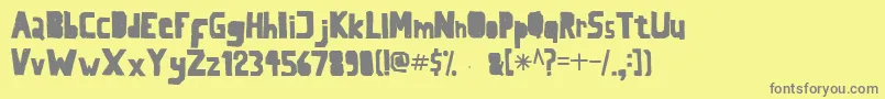 Czcionka Lasegunda – szare czcionki na żółtym tle