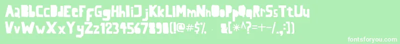 Lasegunda-fontti – valkoiset fontit vihreällä taustalla