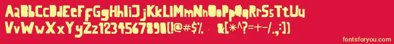 Lasegunda Font – Yellow Fonts on Red Background