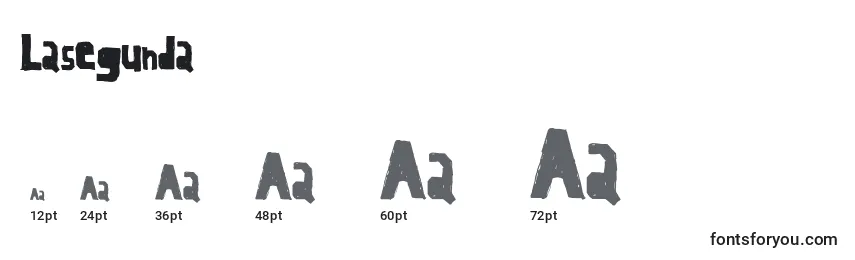 Размеры шрифта Lasegunda