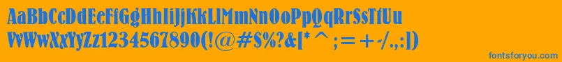 Bernie Font – Blue Fonts on Orange Background