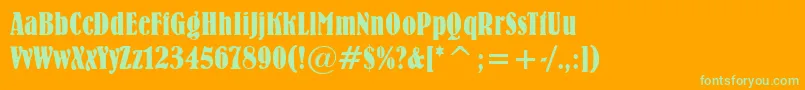 Bernie Font – Green Fonts on Orange Background