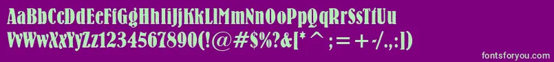 Bernie Font – Green Fonts on Purple Background