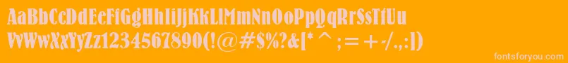 Bernie Font – Pink Fonts on Orange Background