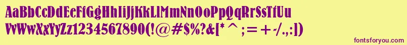 Bernie Font – Purple Fonts on Yellow Background
