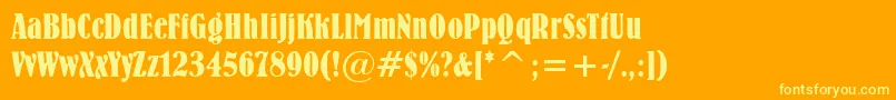 Bernie Font – Yellow Fonts on Orange Background