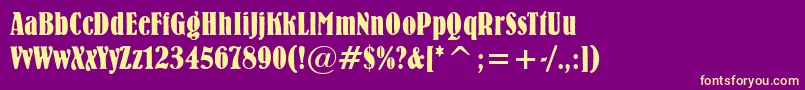 Bernie Font – Yellow Fonts on Purple Background