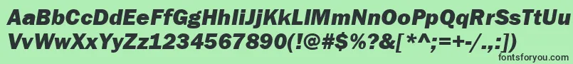 ItcFranklinGothicLtHeavyItalic Font – Black Fonts on Green Background