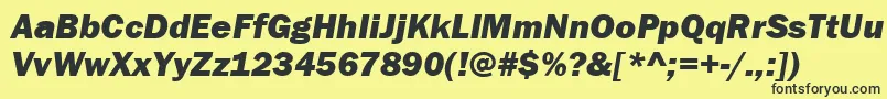 ItcFranklinGothicLtHeavyItalic Font – Black Fonts on Yellow Background